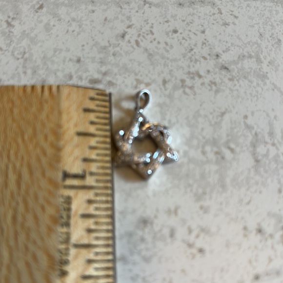 Star of David/Heart 18 karat white gold pendant - Picture 4 of 5
